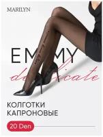 Колготки женские черные капроновые Marilyn EMMY Z09 black 20 ден, размер 1/2, надпись сбоку, ластовица