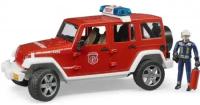 Масштабная модель Bruder 02-528 Внедорожник Jeep Wrangler Unlimited Rubicon Пожарная с фигуркой