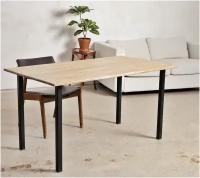 Стол обеденный ЭКО Дуб Сонома натуральное дерево массив, кухонный стол 140x80x75 см