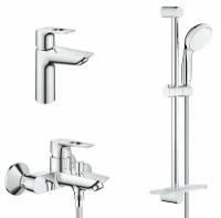 Комплект смесителей для ванной Grohe BauLoop New M-Size с полочкой, хром