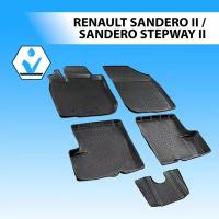 Комплект ковриков в салон RIVAL 14703003 для Renault Sandero Stepway, Renault Sandero 2014-2018 г., 5 шт