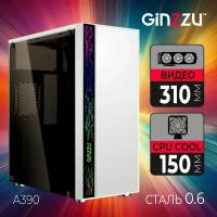 Корпус ATX MidiTower Ginzzu A390 RGB Window Белый