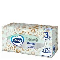 Салфетки Бумажные в коробке Zewa Deluxe Дизайн, 3 слоя, 90 шт