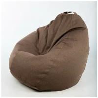 Кресло-мешок Груша XXXL-Комфорт, 250 л, коричневый, рогожка (Puffdom пуф, кресло, бескаркасная мягкая мебель)