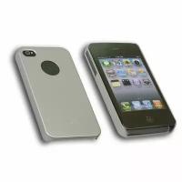 IP4-RF-S Чехол-панель iCover Rubber Case для Apple iPhone 4/iPhone 4S серебристого цвета (пластик) с защитной пленкой