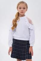 Школьная юбка с запахом Инфанта, мини, размер 128-60, синий