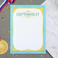 Сертификат Универсальный голубая рамка, бумага, А4, 20 шт