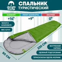 Спальный мешок Jungle Camp Easy Trek, левая молния, цвет: зеленый/антрацит