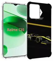 Чехол MyPads рено renault 2 для Realme C35 / Narzo 50A Prime задняя-панель-накладка-бампер