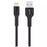 USB кабель - 8 pin FaisON HU31 Benay, 1.0м, круглый, 2.4A, ткань, цвет: белый