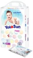 YokoSun трусики M, 6-10 кг, 58 шт. + детские влажные салфетки 0+ 18 шт