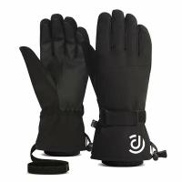 Зимние водоотталкивающие ветрозащитные перчатки для сенсорного экрана - черные - M