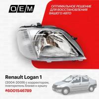 Фара правая Renault Logan 1 2004-2009 6001546789
