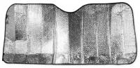 Шторка солнцезащитная на лобовое стекло, двухсторонняя серебристая 130х60 см. ARNEZI A1509012
