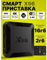 Смарт ТВ приставка X96Q 2Gb/16Gb Android 10.0 (Черная)