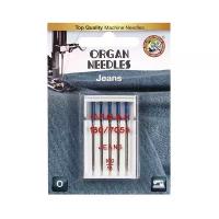 Игла/иглы Organ Jeans 100, синий/серебристый, 5 шт