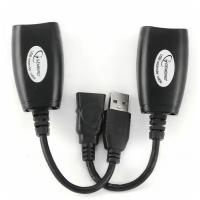 Удлинитель USB 2.0 по витой паре Cablexpert UAE-30M USB AM-AF/RJ45Fx2