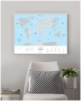 Скретч карта мира на стену в тубусе Travel Map Silver World