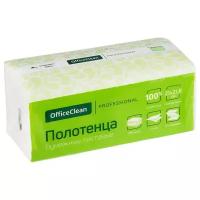 Полотенца бумажные лист. OfficeClean Professional(V-сл), 2-слойные, 200л/пач, 21*21,6см, белые, soft pack, целлюлоза