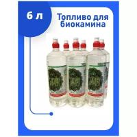 6 литров Биотопливо для биокамина без запаха, топливо для камина ЭКО пламя (4 бутылки по 1,5 л)