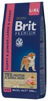 Brit Premium Dog Puppy and Junior Large and Giant курицей для щенков крупных и гигантских пород 15 кг