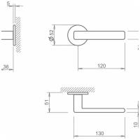 Ручка Tupai 3095 5S-96 хром матовый R ф/з