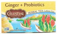 Celestial Seasonings, чай травяной, имбирь, без кофеина, 20 чайных пакетиков, (31 г)