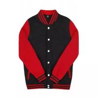 Куртка бомбер / Street Style / Varsity Classic Jacket V 2 / чёрный с красными рукавами / (XXXL)