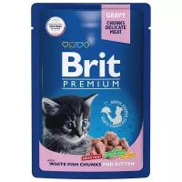 Влажный корм для котят Brit Premium, с белой рыбой (кусочки в соусе)