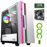 Корпус GameMax Brufen C3 WP без БП, MidiT, ATX, Бело-розовый, Зак. стекл, USB 3.0, 120+140мм вент