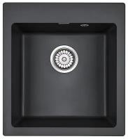 Накладная кухонная мойка 46.5 см, Paulmark Zemar PM104651, матовое черный
