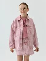 Куртка джинсовая для девочек 4804051177/94/140 Цвет темно-розовый Размер 140