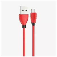 Кабель USB - микро USB HOCO X27 Excellent, 1.2м, круглый, 2.4A, силикон, цвет красный(1/30/300)