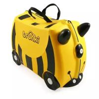 Чемодан trunki, желтый с принтом