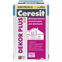 Штукатурка Ceresit Dekor Plus короед, камешковая, 25 кг