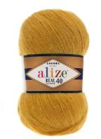 Пряжа Alize Angora Real 40 (Ангора Реал 40) - 1 шт цвет 645 горчичный 40% шерсть, 60% акрил 100г 480м