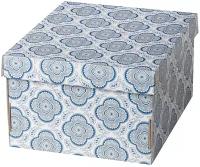 Коробка для хранения ИКЕА СМЕКА, 32х26х17 см, серый/цветок