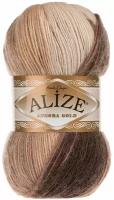 Пряжа Alize Angora gold batik (Ангора Голд Батик) 6779 кремовый-беж-коричневый 20% шерсть, 80% акрил 100г 550м 1 шт