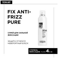 Спрей для укладки L'Oreal Fix Anti Frizz Pure для сильной фиксации без запаха, 400мл