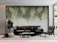Фотообои 315х270 см Пальмовые листья (ветви пальмы) 3D обои флизелиновые в спальню, кухню, гостиную 23 (можно обрезать до 300х270, 300х250 см)