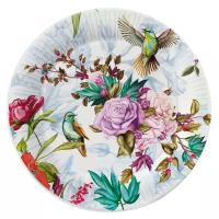 Набор бумажных тарелок Птицы и цветы, 6 шт d=180 мм