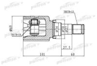 PATRON PCV1458 ШРУС внутренний 23x34x20 TOYOTA YARIS JPP KSP90 05-