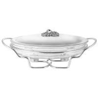 Блюдо с подогревом Винтаж, 3л овальное, крышка, нерж сталь (Regent Silverware)