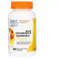 Doctor`s Best Doctor's Best Vitamin D3 Gummies (Витамин D3) 50 мкг (2000 МЕ) 60 жевательный таблеток со вкусом тропических фруктов