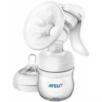 Молокоотсос ручной Philips Avent серии Natural. Конструкция, позволяющая сцеживать не наклоняясь, лепестковый массажер, соска серии Natural в комплекте. PP, 0% BPA