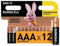 Батарейки щелочные Duracell, ААA/LR03 12шт Б0014520