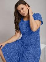 Платье женское Алтекс длинное синее в горошек, размер 52
