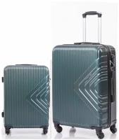 Комплект из 2-х чемоданов King NEW 2в1, цвет Темно-Зеленый. Размер L+S (ручная кладь). Съемные колеса