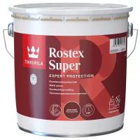 Грунтовка антикоррозийная Tikkurila Rostex Super противокоррозионная быстрого высыхания, 3 л, красно-коричневый