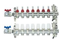 Коллектор для теплого пола в сборе 7 контуров VIEIR нерж. С кранами 1